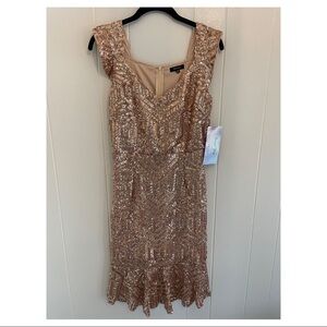 Champagne sequin short sleeve dress